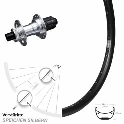 KX-E Nabe Silbern-eloxiert Ryde Andra 29 Hinterrad 26 Zoll Für Steckachse