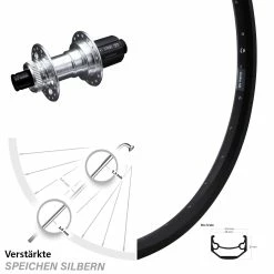 KX-E Nabe Silbern-eloxiert Centerlock Ryde Andra 40 Disc Hinterrad 26 Zoll