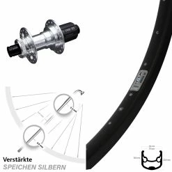 KX-E Nabe Silbern-eloxiert 12x142 Mm Ryde Andra 30 Disc Hinteres Rad 28-29 Zoll