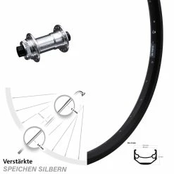 Vorderrad Ryde Andra 40 Disc Mit KX-E Nabe Centerlock 15x100 Mm Silbern Eloxiert 29 Zoll