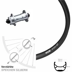 KX-E Nabe Silbern Eloxiert Ryde Andra 321 Vorderrad 28-29 Zoll Für Schnellspanner