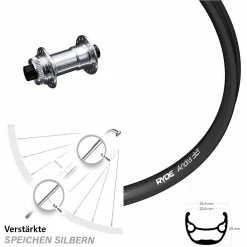 KX-E Nabe Silbern Eloxiert Ryde Andra 321 Vorderrad 28-29 Zoll Für Steckachse