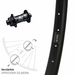 29 Zoll Vorderrad KX-E Nabe Centerlock 15x100 Mm Schwarz Ryde Rival 30-622 ETRTO