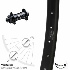KX-E Nabe Schwarz Schnellspanner Breite Felge Ryde Rival 35 Disc Vorderrad 29 Zoll
