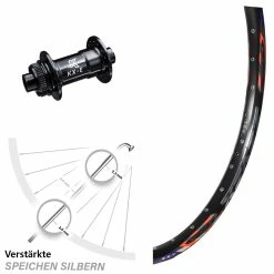 26 Zoll Vorderrad KX-E Nabe Centerlock 15x100 Mm Schwarz DRC 28-559 ETRTO