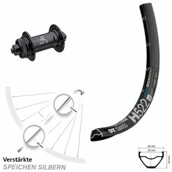 Dt-swiss 29 Zoll Vorderrad DT Swiss H 522 Mit KX-G Nabe Centerlock 5x100 Mm