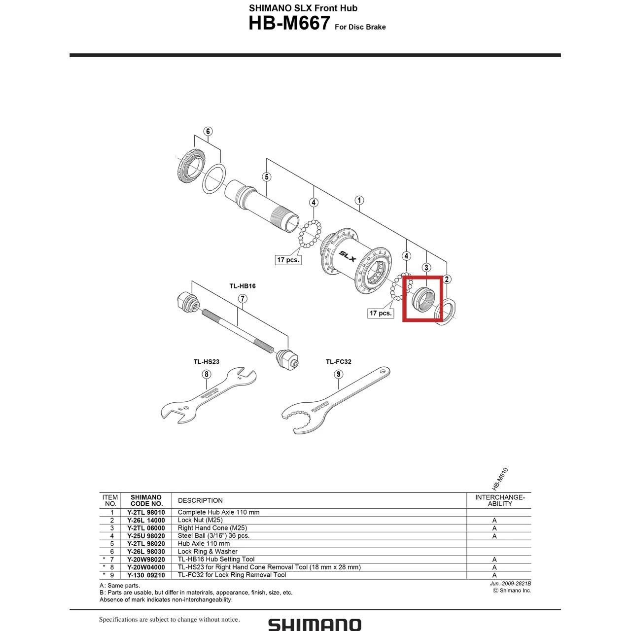 Shimano Konus Rechts M25 Für HB-M667 1 Shimano Konus Rechts M25 Für HB-M667