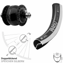 Dt-swiss DT Swiss R 460 Vorderrad Rennrad 28 Zoll Mit Son Delux Nabendynamo Schwarz