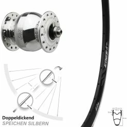 SON Delux Silbern Wide Body Ryde Edge R33 Fahrrad-Vorderrad 28 Zoll Schwarz