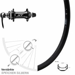 Vorderrad 20 Zoll Ryde Andra 40 Schwarz Shimano XT M8000