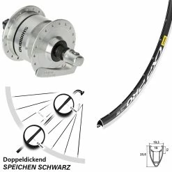 Vorderrad Rennrad Shimano DH3N72 Nabendynamo Mavic CXP Pro Schwarz